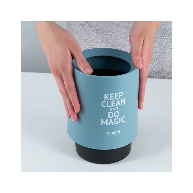 Кошик для паперів Axent Настільний контейнер для сміття, круглий, блакитний (2131-07-A) - picture 5