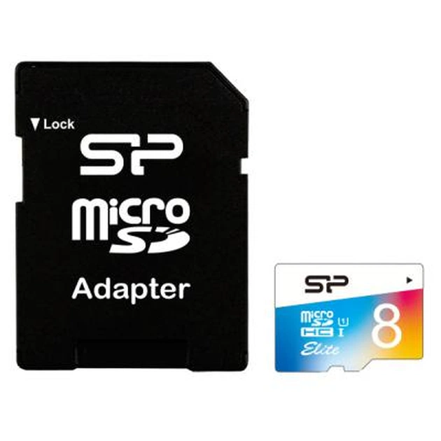 Карта пам'яті Silicon Power 8GB microSD class10 UHS-I Elite COLOR (SP008GBSTHBU1V20SP) - изображение 1