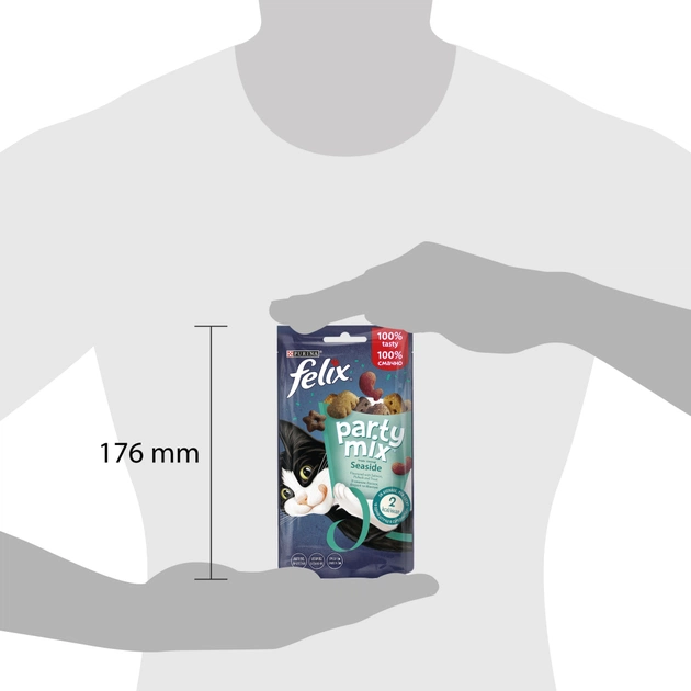 Ласощі для котів Purina Felix Party Mix Океанічний Мікс зі смаком лосося та форелі 60 г (7613287631435) - picture 3