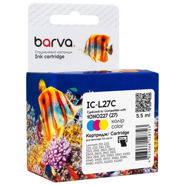 Картридж Barva Lexmark 27 (10N0227) 140 c, Color (IC-L27C) - изображение 1