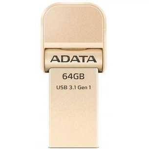 USB флеш накопичувач ADATA 64GB I920 Gold USB 3.1 Gen1/Lightning (AAI920-64G-CGD) зображення 1