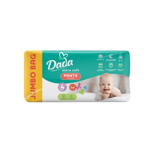 Підгузки Dada Extra Soft 4 Maxi (9-15 кг) 64 шт (4820174980788) - зображення 1