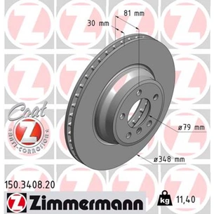 Гальмівний диск ZIMMERMANN 150.3408.20 зображення 1