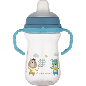 Поїльник-непроливайка Canpol babies Bonjour Paris з силіконовим носиком FirstCup 250 мл Блакитна (56/613_blu) зображення 1