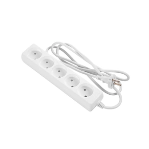 Мережевий подовжувач 2E 5XCEE7/17, 1.5м, white (2E-U0510M1.5) зображення 1