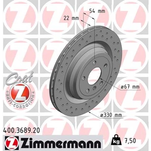 Гальмівний диск ZIMMERMANN 400.3689.20 зображення 1