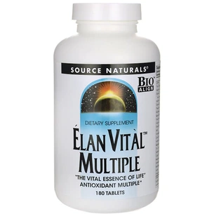 Мультивітамін Source Naturals Мультивітаміни, Elan Vital Multiple, 180 таблеток (SN0061) зображення 1