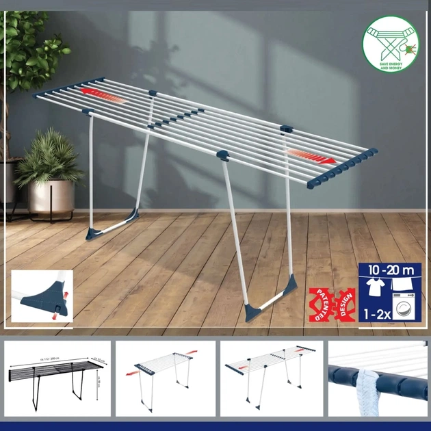 Сушарка для білизни Casa Si CasaFlex 20 White Підлогова (CS92179B04) (DAS302864) - зображення 4