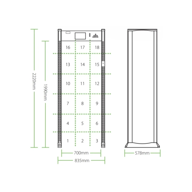 Металошукач ZKTeco ZK-D3180 на 18 зон детекції (237759) - picture 5