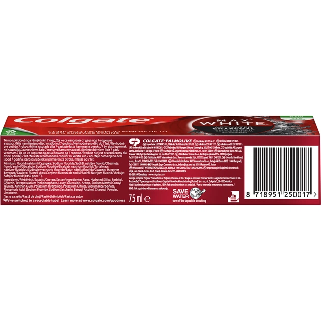 Зубна паста Colgate Max White Charcoal Optic White Відбілювальна з вугіллям 75 мл (8718951250017) - picture 4