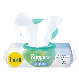 Дитячі вологі серветки Pampers Harmonie Aqua 48 шт (8006540458563) зображення 1