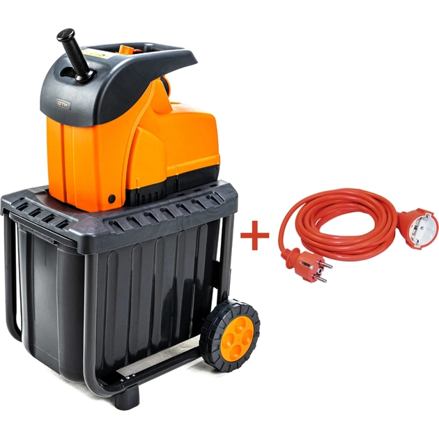 Садовий подрібнювач GTM DS2800/45 KIT, 220В, 2800Вт, до 45мм, ножі, 60л + подовжувач 10м (DS2800/45_KIT+ext.cord) - picture 1