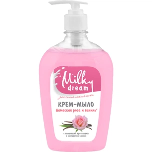 Рідке мило Milky Dream Дамаська троянда і ваніль з дозатором 500 мл (4820205300059) зображення 1