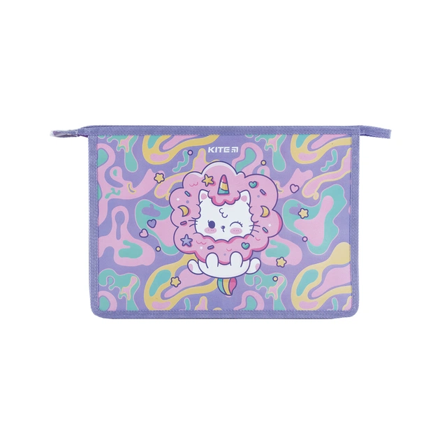 Папка на блискавці Kite A4+ на блискавці Rainbow Catcorn (K24-428-1) - picture 2