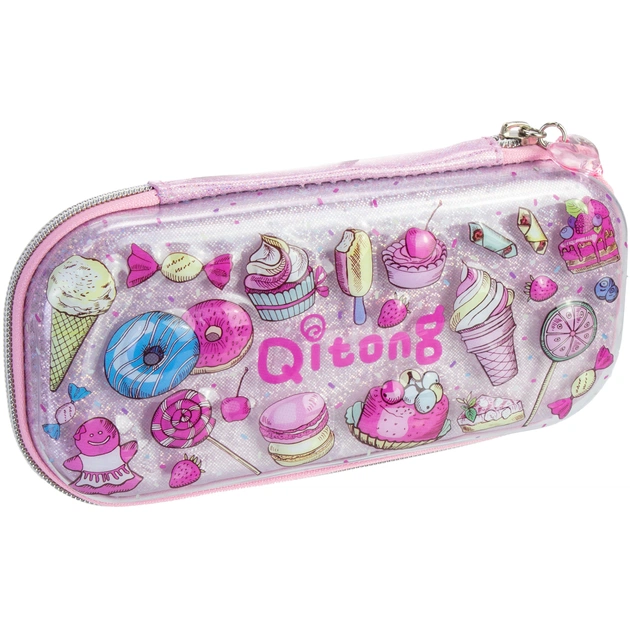 Пенал Cool For School блестящий 1 отделение с органайзером розовый (QT-5780-Pink) - изображение 1