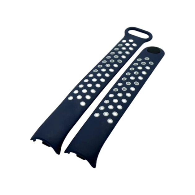 Ремінець до фітнес браслета BeCover Vents Style для Xiaomi Mi Smart Band 9 Blue-White (711987) - picture 4