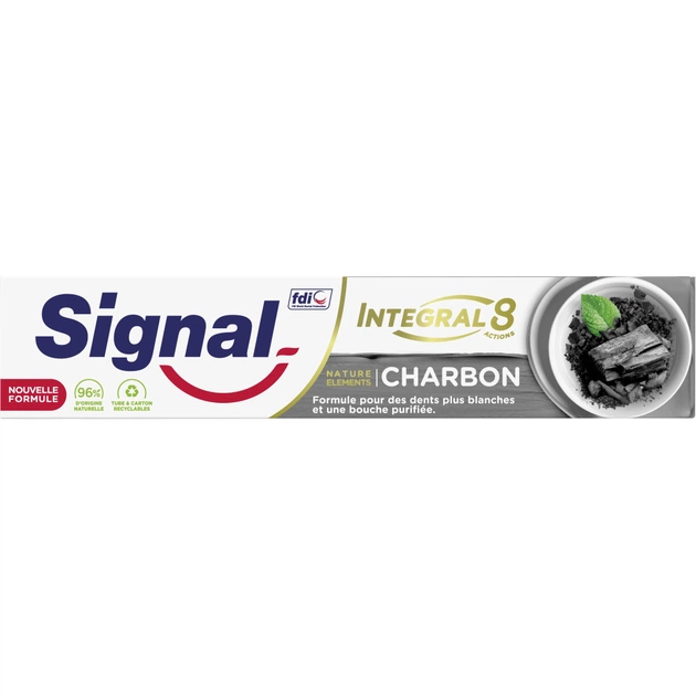 Зубна паста Signal Integral 8 Nature Elements Відб. та детокс з вугіллям 75 мл (8710522417379) - изображение 1