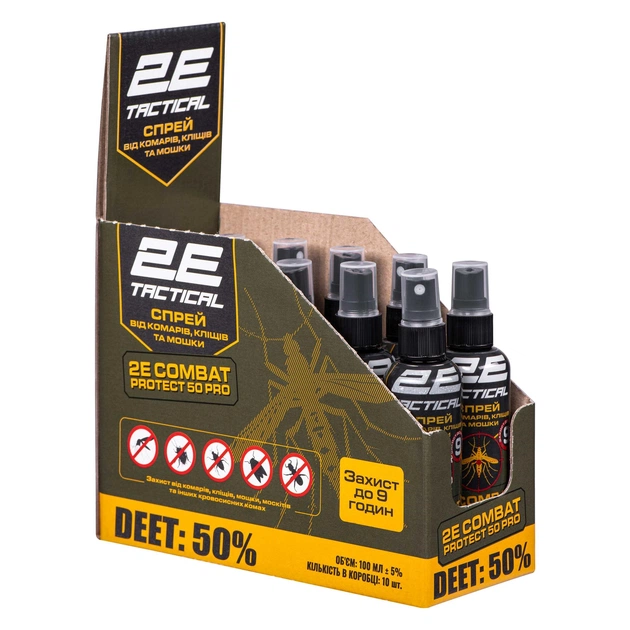 Спрей від комарів, кліщів та мошок 2E Combat Protect 50 Pro, 100 мл, 10 шт (2E-RPLNTDT50-10DB) - picture 2