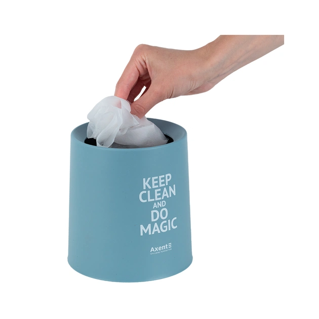 Кошик для паперів Axent Настільний контейнер для сміття, круглий, блакитний (2131-07-A) - picture 4