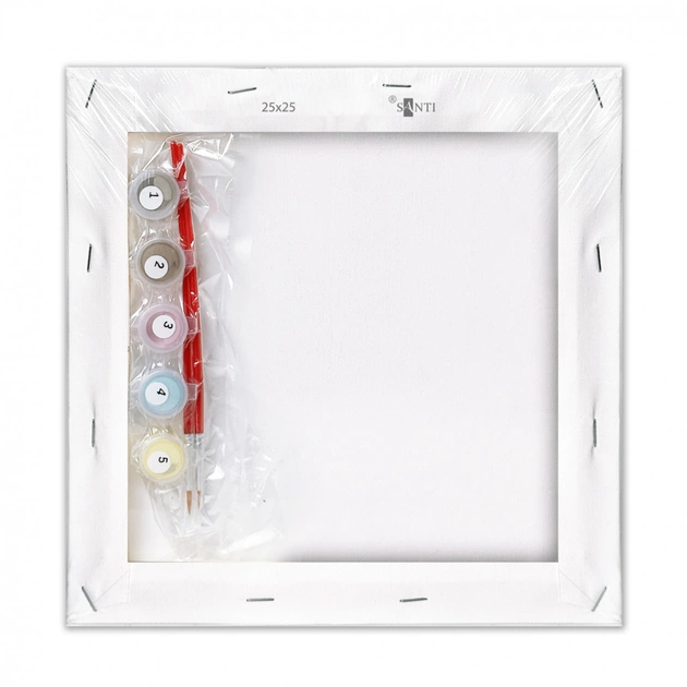 Картина по номерам Santi Лайн Френдс Коні Браун та полуничний тортик 25х25см (955035) - picture 3