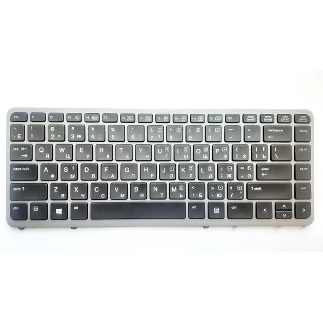 Клавіатура ноутбука HP EliteBook 840 G1/G2, 850 G1/G2, ZBook 14 G1/G2 чорна з сірою рамкою (A46184) - зображення 1