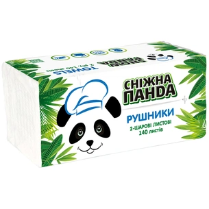 Паперові рушники Сніжна Панда 2 шари 140 листів (4823019010879) зображення 1