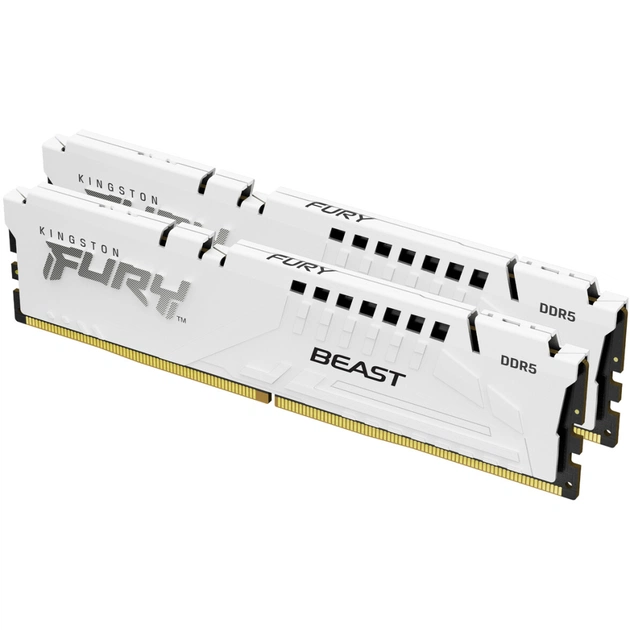 Модуль пам'яті для комп'ютера DDR5 32GB (2x16GB) 5200 MHz Beast EXPO White Kingston Fury (ex.HyperX) (KF552C36BWEK2-32) - изображение 1