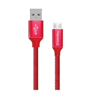 Дата кабель USB 2.0 AM to Micro 5P 2.0m red ColorWay (CW-CBUM009-RD) зображення 1