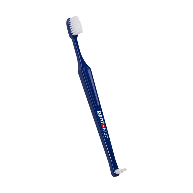 Детская зубная щетка Paro Swiss M27 средней жесткости, Синяя (7610458097440-dark blue) - изображение 1
