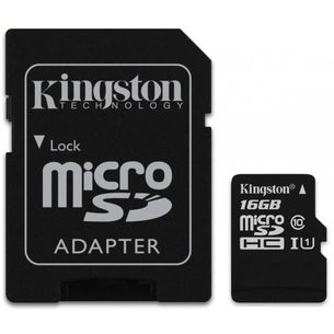 Карта пам'яті Kingston 16GB microSDHC Class 10 UHS-I (SDC10G2/16GB) зображення 1
