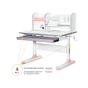 Парта Mealux Edmonton Multicolor Pink з полицею (BD-610 W/МС + PN с полкой) - зменшене зображення 1