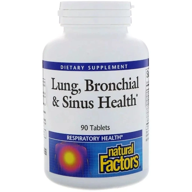 Витаминно-минеральный комплекс Natural Factors Здоровье Дыхательных Путей, Lung, Bronchial & Sinus Health, 90 Таблет (NFS-03505) - изображение 1