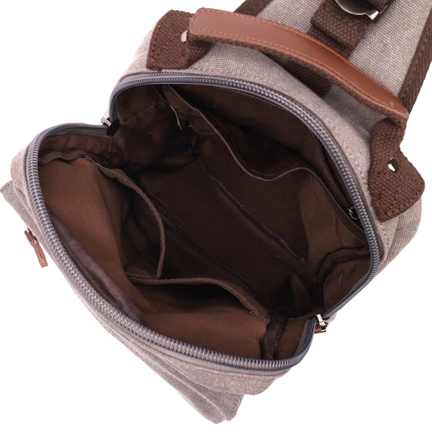 Сумка Vintage Через плечо из плотного текстиля Серая (22442) - изображение 6