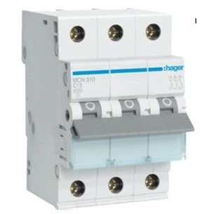 Автоматичний вимикач Hager 3-п. C 10A (6kA) 3M (A) (MCN310) зображення 1