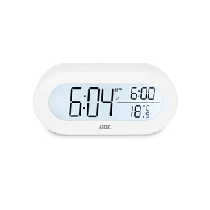 Настільний годинник АDЕ цифровий з температурним дисплеєм білий (CK2134) picture 1