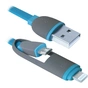 Дата кабель USB 2.0 AM to Lightning + Micro 5P 1.0m blue Defender (87487) - зменшене зображення 2