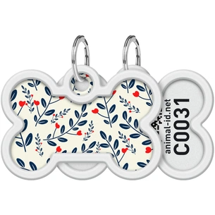 Адресник для тварин WAUDOG Smart ID з QR паспортом "Рослини", кістка 40х28 мм (0640-0210) изображение 1