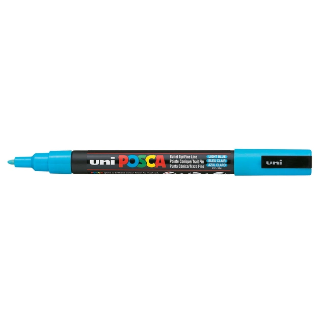 Маркер UNI Posca, 0.9-1.3мм, Голубой (PC-3M.L.Blue) - изображение 1