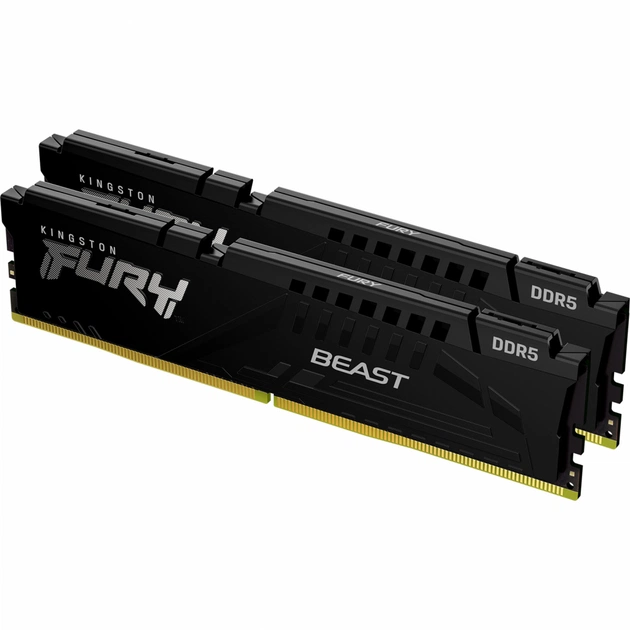 Модуль пам'яті для комп'ютера DDR5 32GB (2x16GB) 6000 MHz Beast Black Kingston Fury (ex.HyperX) (KF560C40BBK2-32) - зображення 1