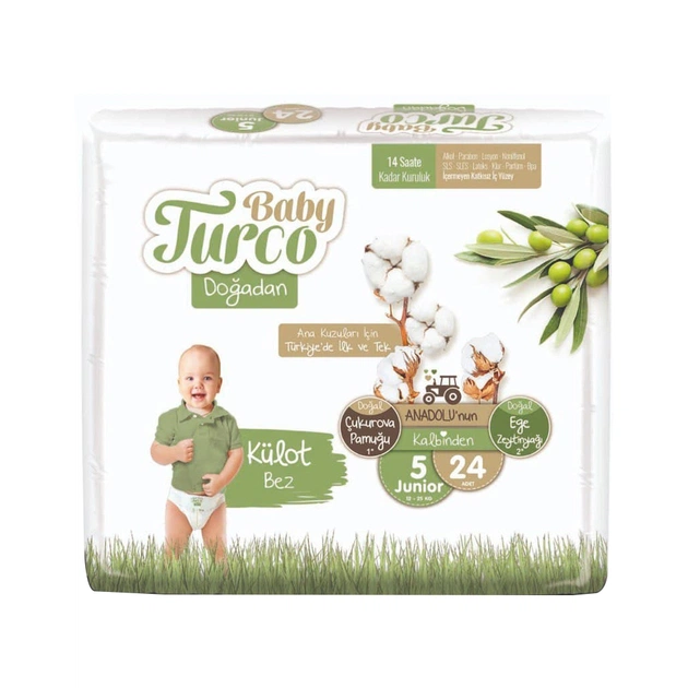 Підгузки Baby Turco Junior, Розмір 5 (12-25 кг) 24 шт (8682241200061) - изображение 1