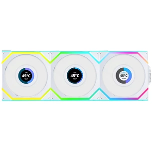 Кулер для корпуса Lian Li UNI Fan SL WIRELESS LCD 120-3, White (G99.12SLLCD1W3W.00) изображение 1