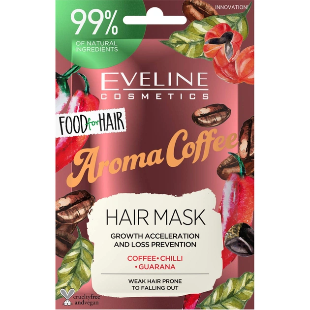 Маска для волосся Eveline Cosmetics Food For Hair Aroma Coffee 20 мл (5903416002536) - изображение 1