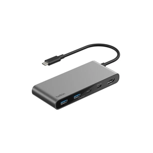 Концентратор Belkin USB-C 7-in-1 2xUSB 3.0 + USB-C + PD + HDMI 2.0 4K60Hz + SD/TF gray (AVC023HQSGY) зображення 1