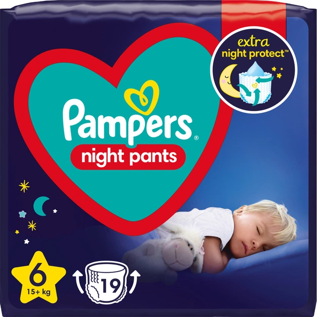Підгузки трусики нічні Night Pants Розмір 6 (15+ Pampers (8006540234761) - зображення 1