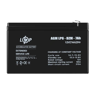 Батарея до ДБЖ LogicPower 12В 12 Ач (6-DZM-12) (16152) зображення 1