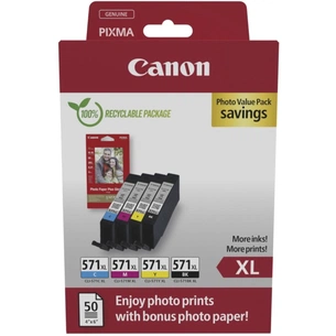 Картридж Canon CLI-571 MultipackXL BK,C,M,Y 11ml (0332C006) зображення 1