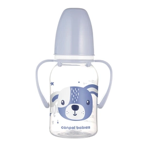 Пляшечка для годування Canpol babies CUTE ANIMALS стандартна з ручками 120 мл синя (11/823_blu) зображення 1