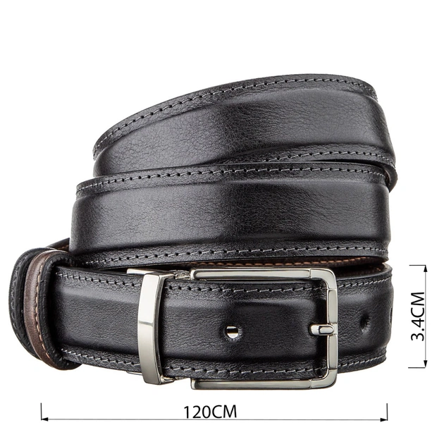 Ремінь Grande Pelle Брючний двосторонній Коричневий та Чорний (11155) - зображення 4