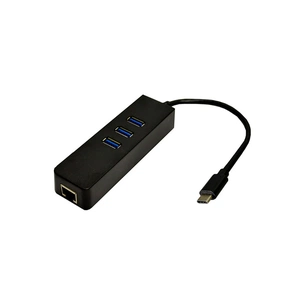 Перехідник Dynamode USB 3.1 Type-C - RJ45 Gigabit Lan, 3*USB 3.0 (USB3.1-TypeC-RJ45-HUB3) зображення 1