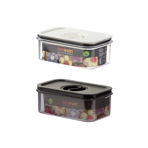 Пищевой контейнер Herevin Canister-Vacuum Lid-White-Black вакумна кришка 0.6 л (161174-000) изображение 1